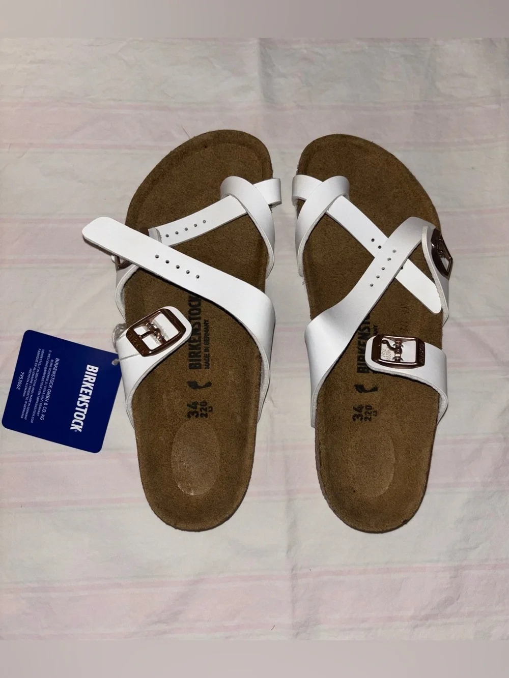 Birkenstock Mayari Birko-Flor Sandals in White Sz 3.5US/34 Euro w/ *care kit NWT